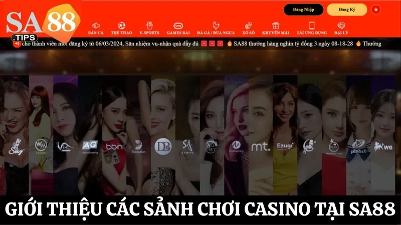 Tổng quan chi tiết về các sảnh cược Casino SA88 uy tín
